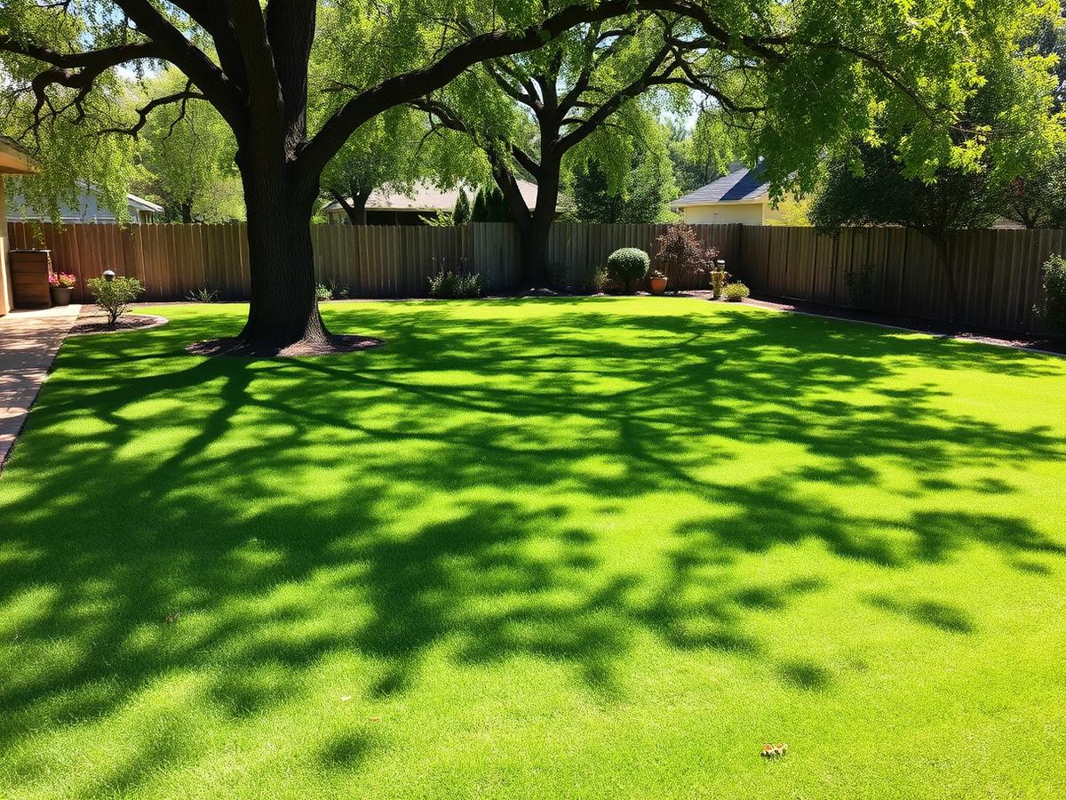 Pristine Katy backyard after tree trimming